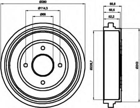 BREMSTROMMEL 8DT355300321 HELLA