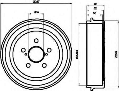 BREMSTROMMEL 8DT355300501 HELLA