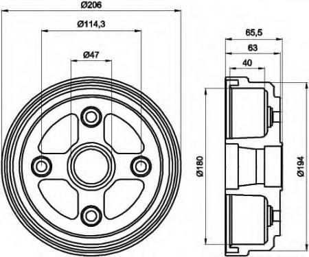 BREMSTROMMEL 8DT355300541 HELLA