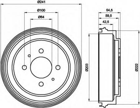 BREMSTROMMEL 8DT355300551 HELLA