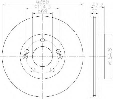 BREMSSCHEIBE 8DD355114021 HELLA