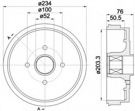 BREMSTROMMEL 8DT355300671 HELLA