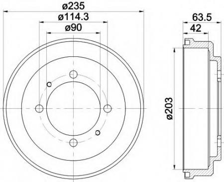 BREMSTROMMEL 8DT355300831 HELLA