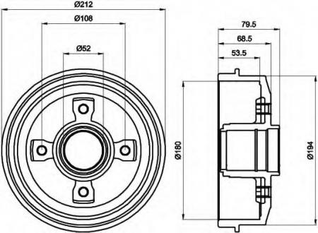 BREMSTROMMEL 8DT355301241 HELLA