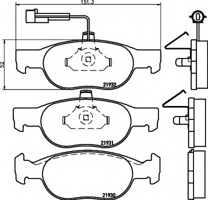 BREMSBELAGSATZ 8DB355007921 HELLA