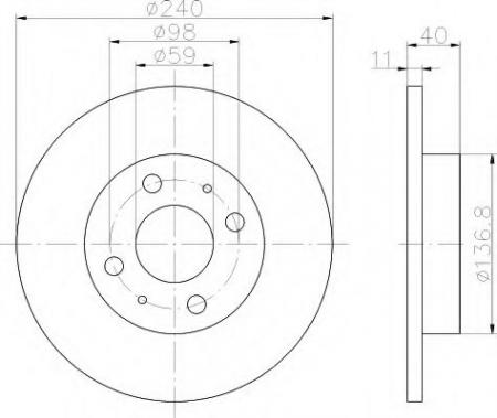 BREMSSCHEIBE 8DD355103151 HELLA