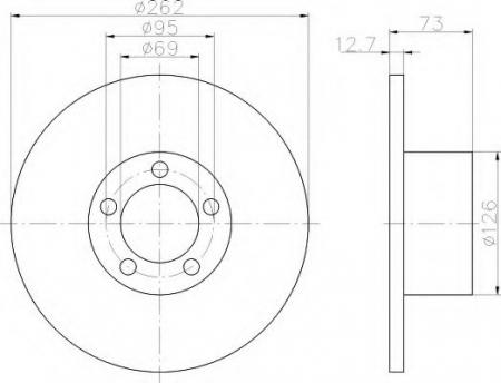 BREMSSCHEIBE 8DD355100061 HELLA