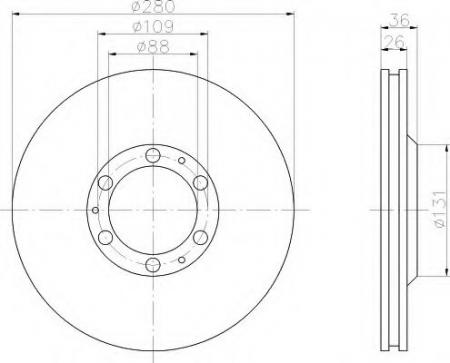 BREMSSCHEIBE 8DD355106001 HELLA