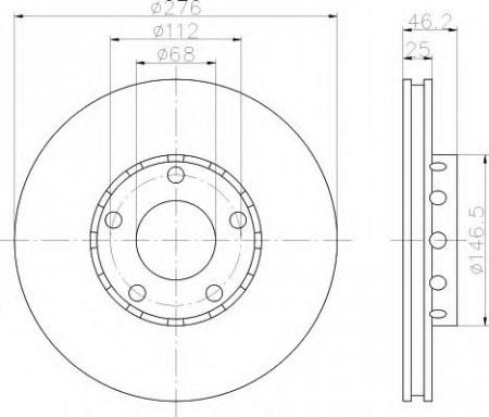 BREMSSCHEIBE 8DD355101361 HELLA