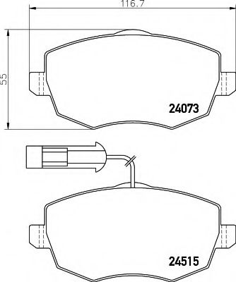 BREMSBELAGSATZ 8DB355012851 HELLA