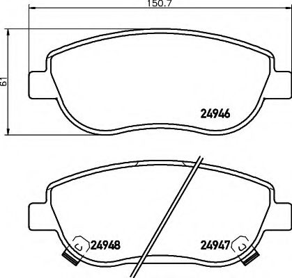 BREMSBELAGSATZ 8DB355014871 HELLA