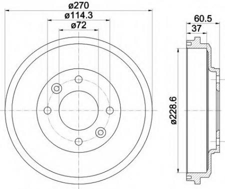 BREMSTROMMEL 61348 8DT355301741 HELLA