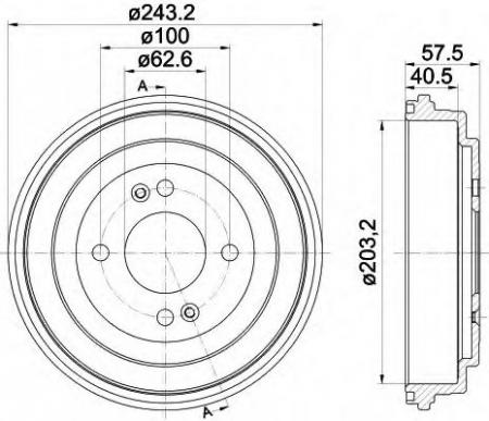 BREMSTROMMEL 61362 8DT355301881 HELLA