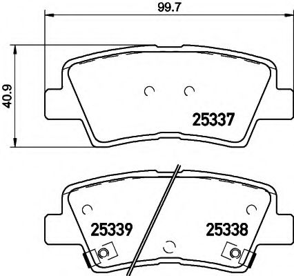 BREMSBELAGSATZ T3139 HELLA 8DB355019981 8DB355019981