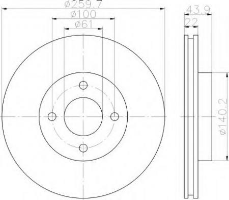 BREMSSCHEIBE 55399PRO 8DD355118291