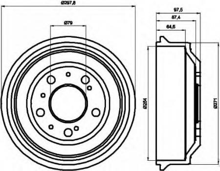 BREMSTROMMELN 8DT355302191 HELLA