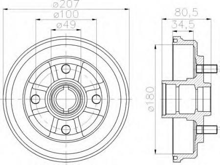 BREMSTROMMELN 8DT355302061 HELLA