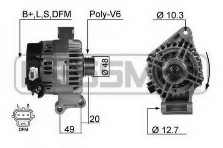  FORD Focus 1.4, 1.6 98-> (14V 105A) 210357 ERA