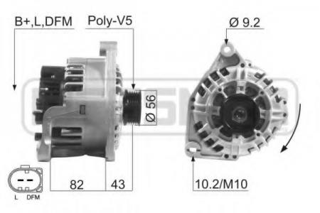  AUDI A4 1,6, 1,8, 1,8T 1, 95-11, 00 ,A6 1,8, 1,8T 5, 97-> ,VW PASSAT B5 10, 96-> (14V 90A) 210602