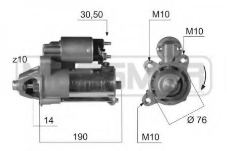  12V 1.4KW Ford Tourneo Connect 02- 1.8Di-T 220374 ERA