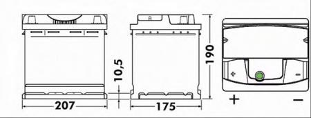   - EB501. PREMIUM 12V 53AH 540A ETN 1(L+) B13 207X175X190MM 13.38KG EA531