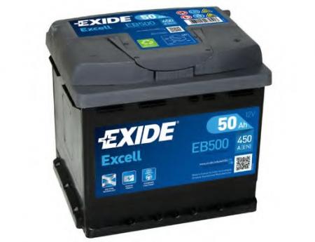  Excell 50Ah 450A 207x175x190 (-+) EB500 EXIDE