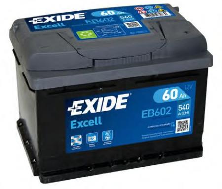  Excell 60Ah 540A (R +) 242x175x175 mm EB602 EXIDE