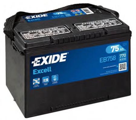  US type 75Ah 770A (US) 260x180x186 mm EB758 EXIDE