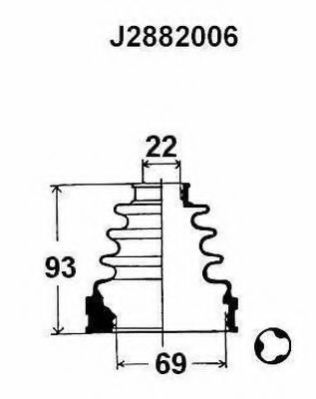   TOYOTA 22 X 69 MM, HEIGHT 93 MM . J2882006