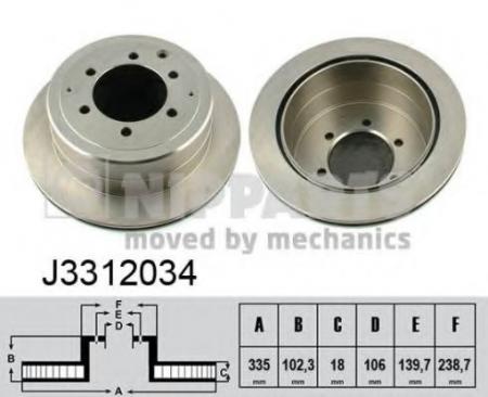   TOYOTA LAND CRUISER J80 4.2-4.5 90-97  .D=335. J3312034