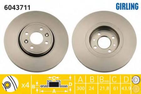   RENAULT SCENIC II/GRAND SCENIC II 1.5-2.0 03- . .D=300 6043711 GIRLING