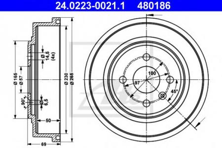  .OPEL 230X50 ASTRA F,G/VECTRA B 24.0223-0021.1