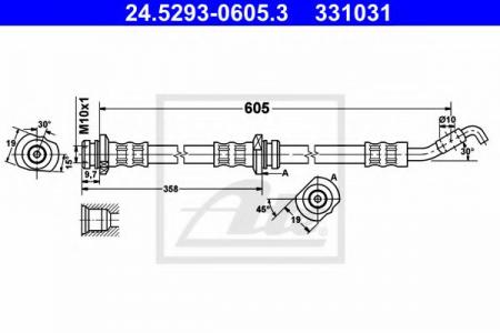   NIS MICRA/C+C/NOTE 1.0-1.6/1.5DCI 03-  R L=605mm 24.5293-0605.3 ATE