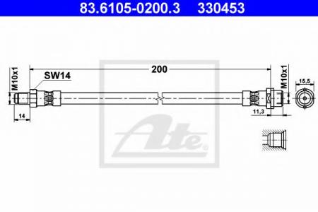   AUDI A4 1.6-2.8 95-97  L=200 83.6105-0200.3