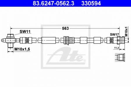   AUDI A3 QUATTRO/VW GOLF IV 4MOTION 96-  L=560MM 83.6247-0562.3