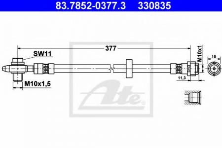    VW Passat 2.0 01/94-05/97/Polo 1.0-1.6/1.9D/1.7SDI 10/94-9/01/Lupo 1.0/1.4/TDI/1.7SDI9/98-7/05 83.7852-0377.3 ATE