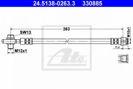   AUDI A4 SEAT EXEO 1.8T/1.9TDI/2.0TDI/TFSI/2.7-3.0 TDI 00-  L=265 24.5138-0263.3 ATE