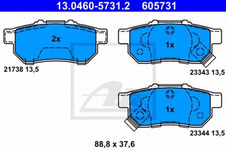    , HONDA: CITY  1.4 i-V TEC 08-, CIVIC VI Hatchback 1.6 VTEC Type R/1.6 VTi 95-01, CIVIC VI  1.6 i Vtec 96-00, CIVIC VI  1.6/1.6 VT 13-0460-5731-2 ATE