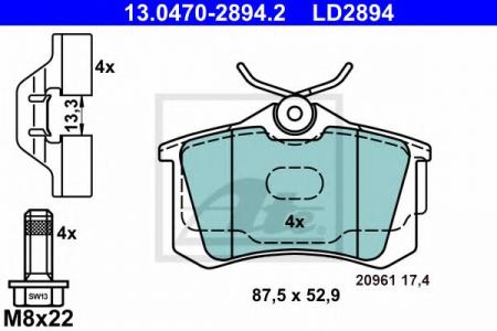   CERAMIC AD A4 / A6 / A3 VW B5 13.0470-2894.2 ATE