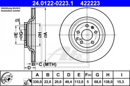   , AUDI: A6 2.0 TDI/2.0 TFSI/2.4/2.4 quattro/2.7 TDI/2.7 TDI quattro/2.8 FSI/2.8 FSI quattro/3.0/3.0 TDI quattro/3.0 TFSI quattro/3.0 quattro/3.2 24.0122-0223.1 ATE