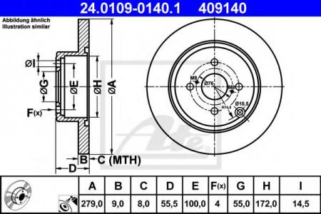   TOY COROLLA 00-    279X9 24.0109-0140.1