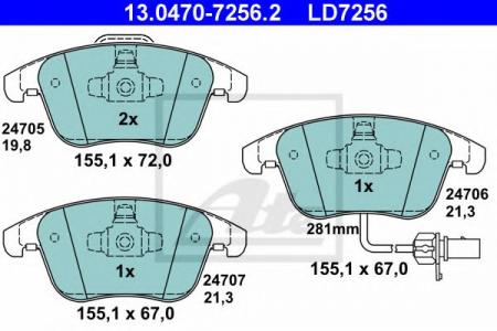  AUDI A4/A5 1.8TFSI/2.0TDI/2.7-3.2TDI 07-  (CERAMIC) 13-0470-7256-2