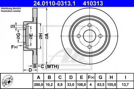 BREMSSCHEIBE HA FORD FOCU 24.0110-0313.1