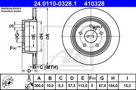   , MERCEDES-BENZ: C-CLASS C 180 CDI/C 180 CGI/C 180 Kompressor/C 180 Kompressor/C 200 CDI/C 200 CDI/C 200 CGI/C 200 Kompressor/C 220 CDI/C 220 CD 24.0110-0328.1 ATE