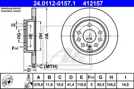   , FIAT: CROMA 1.8 16V/1.9 D Multijet/2.2 16V 05-  OPEL: SIGNUM 1.8/1.9 CDTI/2.0 DTI/2.2 DTI/2.2 DTI 16V/2.2 direct/2.8/2.8 V6 Turbo/3.0 V6 CDTI 24.0112-0157.1 ATE