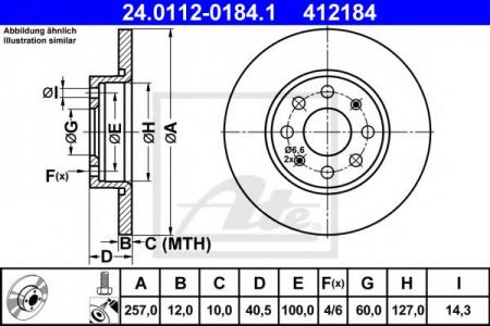   , FIAT: PUNTO/ GRANDE PUNTO 1.2 05-  OPEL: CORSA D 1.0 06- 24.0112-0184.1 ATE