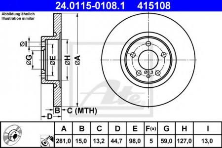   ALFA 147/156 1.6-2.0/1.9JTD 97-06    281X15 24.0115-0108.1