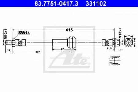   MINI R55-R59 06-  L/R (L=418mm) 83.7751-0417.3 ATE