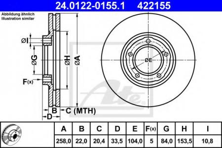    MITSUBISHI L300 1.6/2.0/2.4/2.5D 24.0122-0155.1