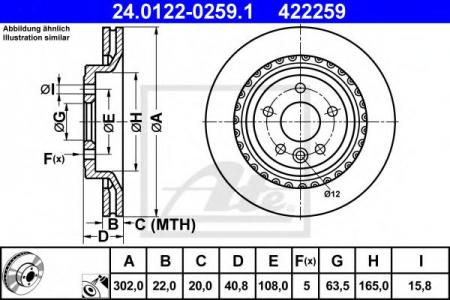   VOL S60/S80/V70/XC70 07-   302X22 24.0122-0259.1